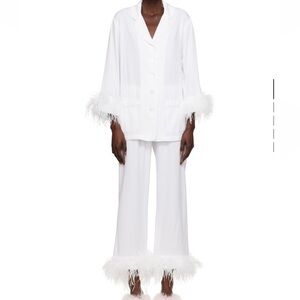 SLEEPER White Pajama Set with Feathers